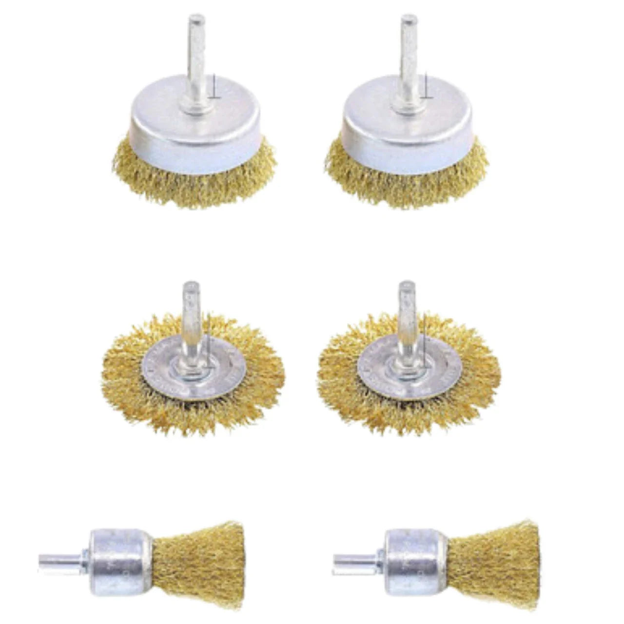 2-Pack 3 Pcs Wire Brush Wheel Set Cup Drill Bit Rust Paint Attachment 1/4" USA