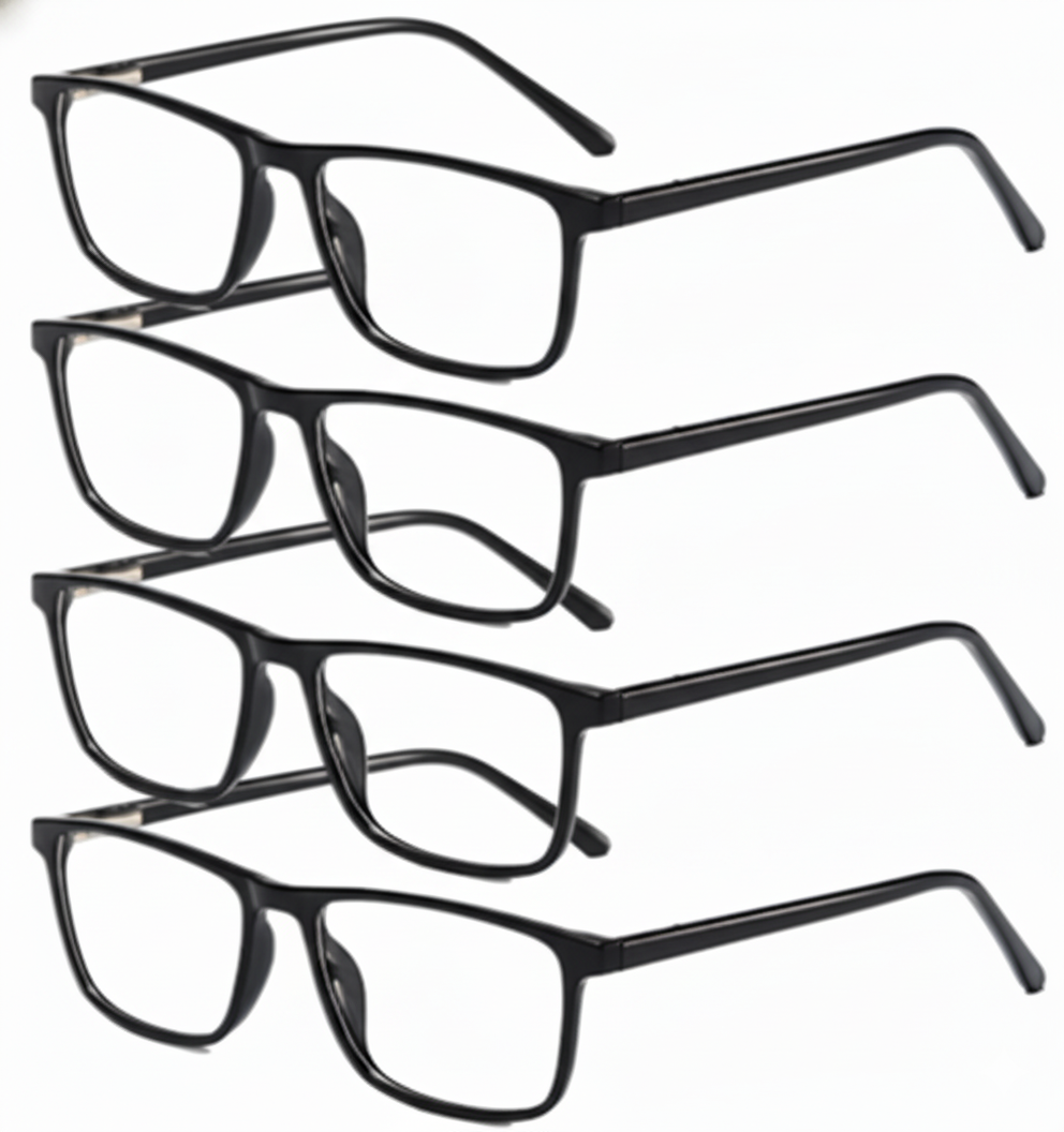 Reading Glasses Mens Womens Unisex Readers Eyeglasses 8 Pack Glasses New Square