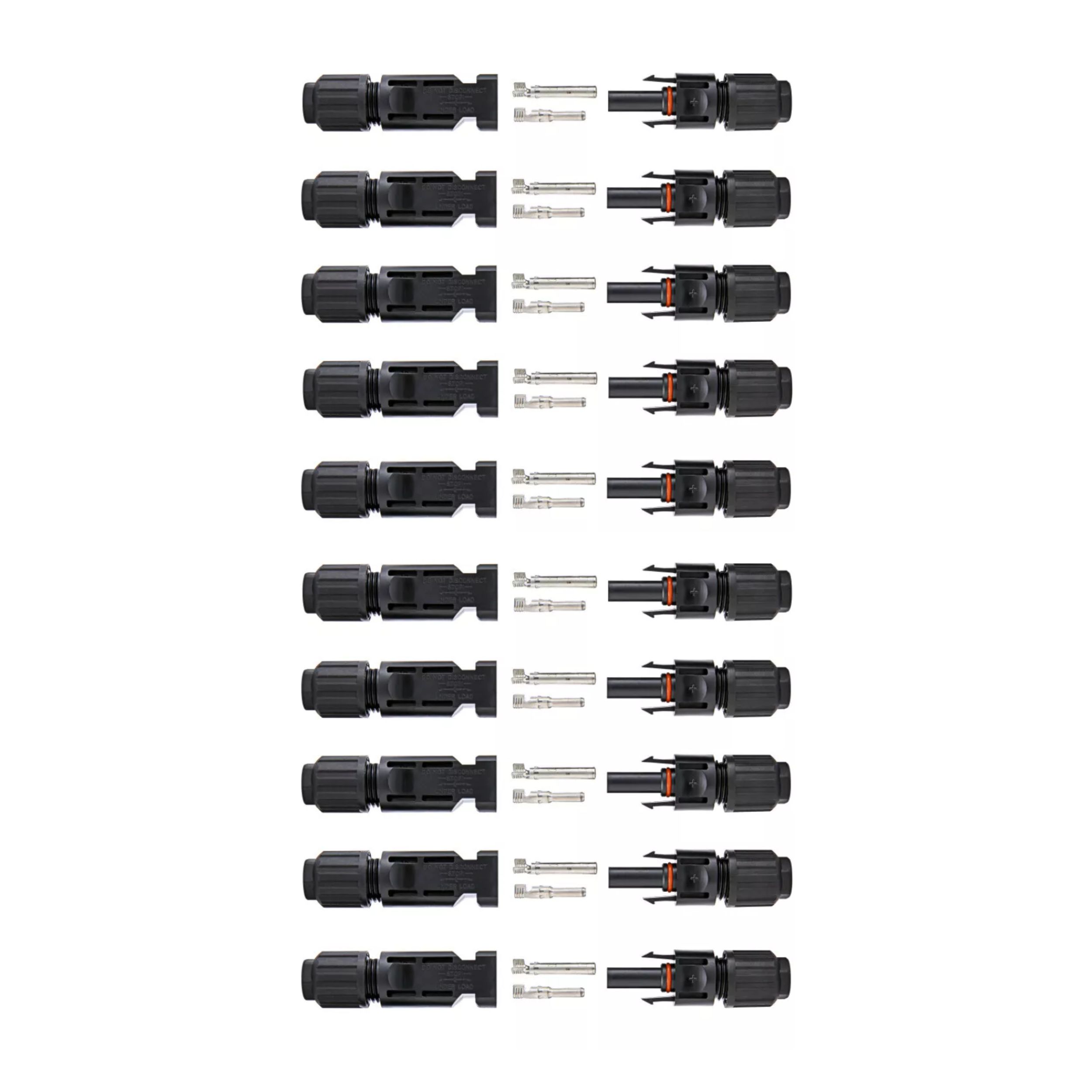 10/20/50/100/200 Pairs Male Female Solar Cable Connectors For DIY Solar Panel US