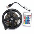 5V USB LED Strip Lights TV Back Light 5050 RGB Colour Changing with 24Key Remote