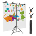 6.5�8.5FT T-Shape Backdrop Stand, Adjustable w/ 6 Clamps, Sandbag & Carry Bag