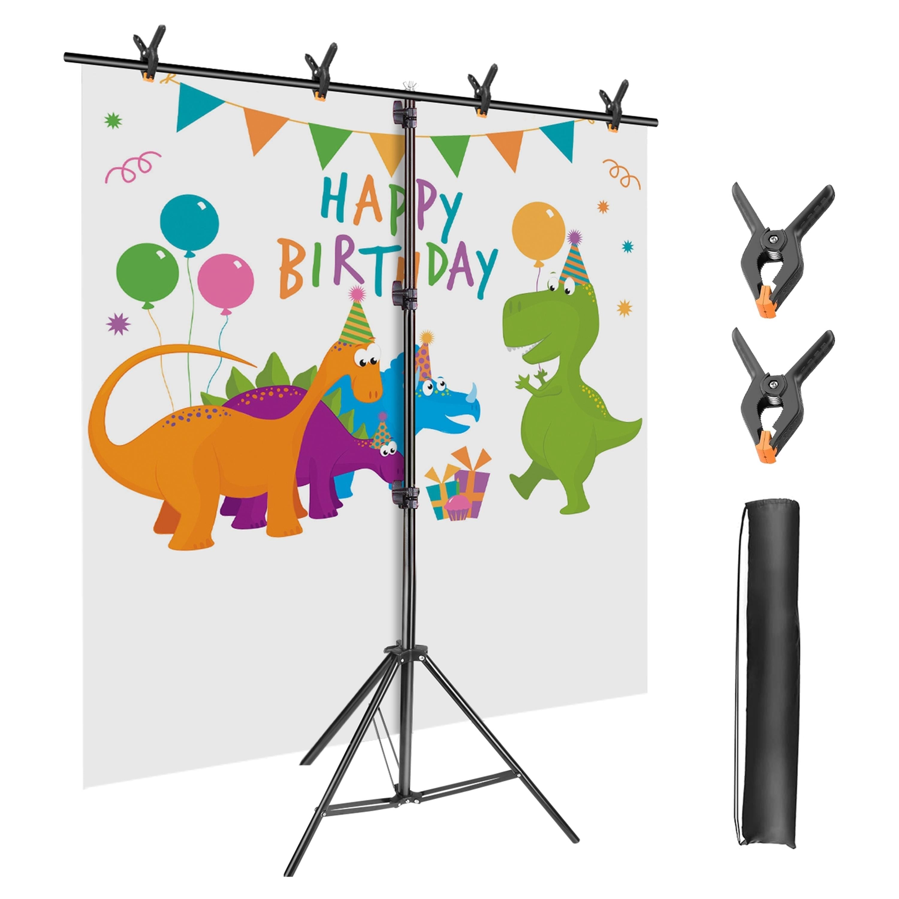 6.5�8.5FT T-Shape Backdrop Stand, Adjustable w/ 6 Clamps, Sandbag & Carry Bag