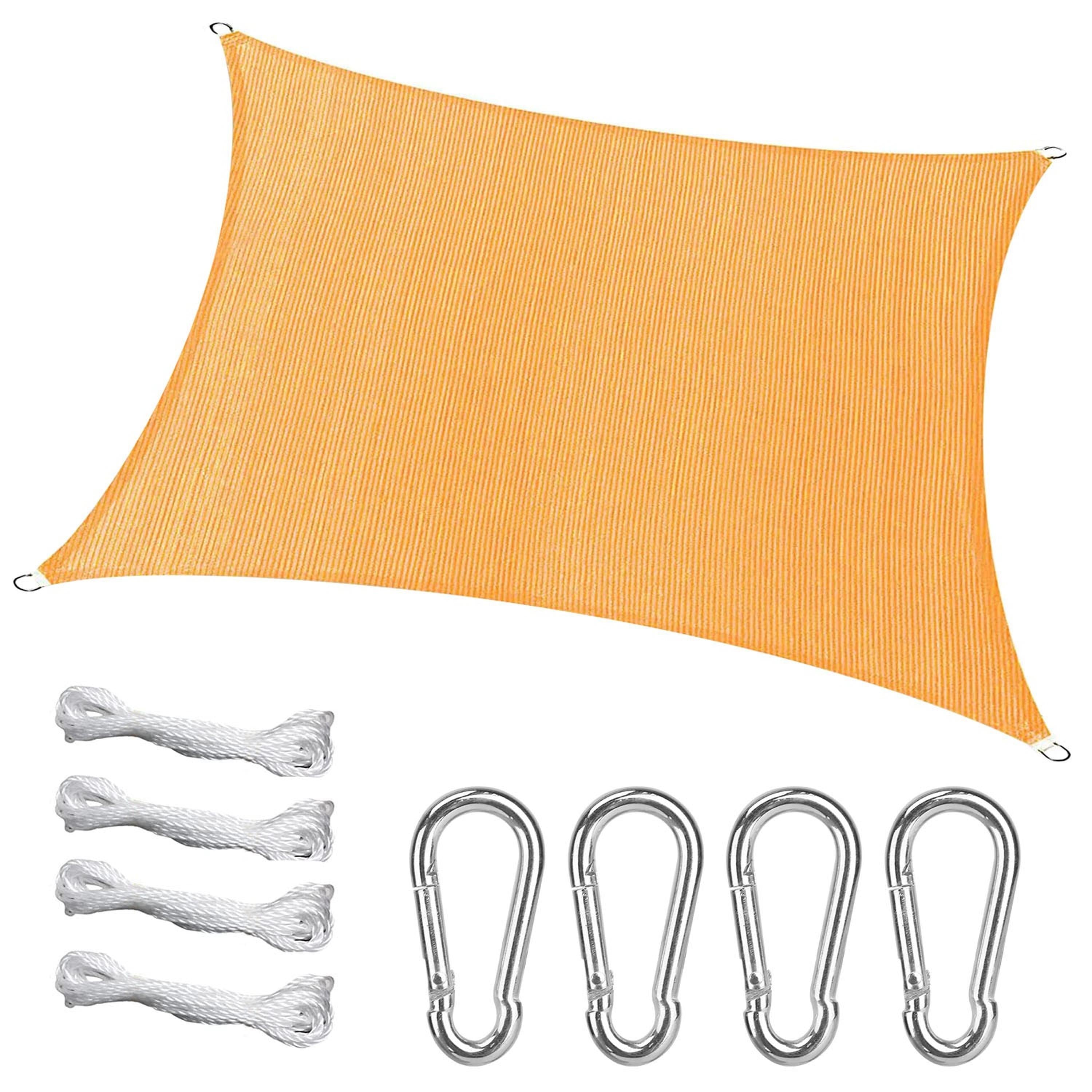 Rectangle Shade Sails Top Canopy�98% UV Block Awning Shelter 185GSM HDPE Patio Cover with Snap Hooks Ropes for Outdoor Garden Backyard