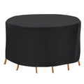 91x43in Circular Table Cover 6-Seat UV Water Resistant Outdoor Furniture Protector For Small Round Table Chairs Set
