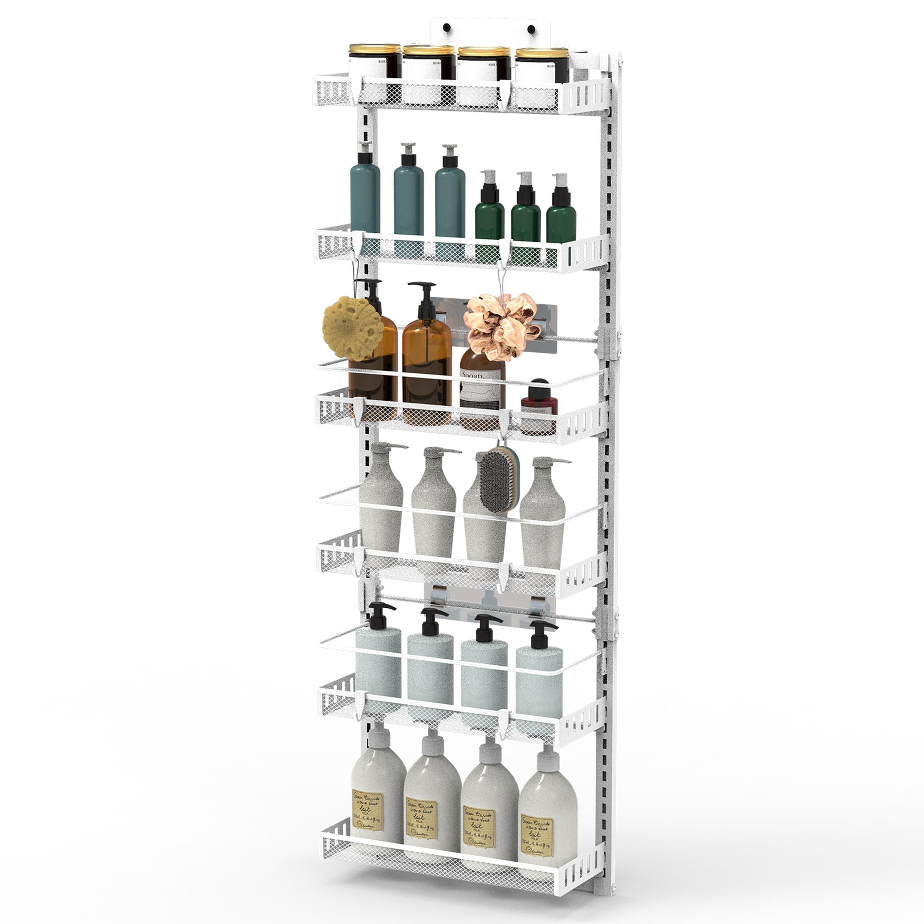 Over-the-Door Pantry Organizer 6-Tier Steel Rack 110LBS Load Capacity