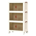 3Pcs Foldable Storage Bins with Lid Front Magnetic Door Collapsible Stackable Closet Organizer Containers with 4Pcs 360� Rotatable Wheels 8Pcs Small W