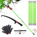 2-in-1 Extra Long Manual Pole Saw, 8.23-28.25FT, Extendable, with Pruner & Saw Blades