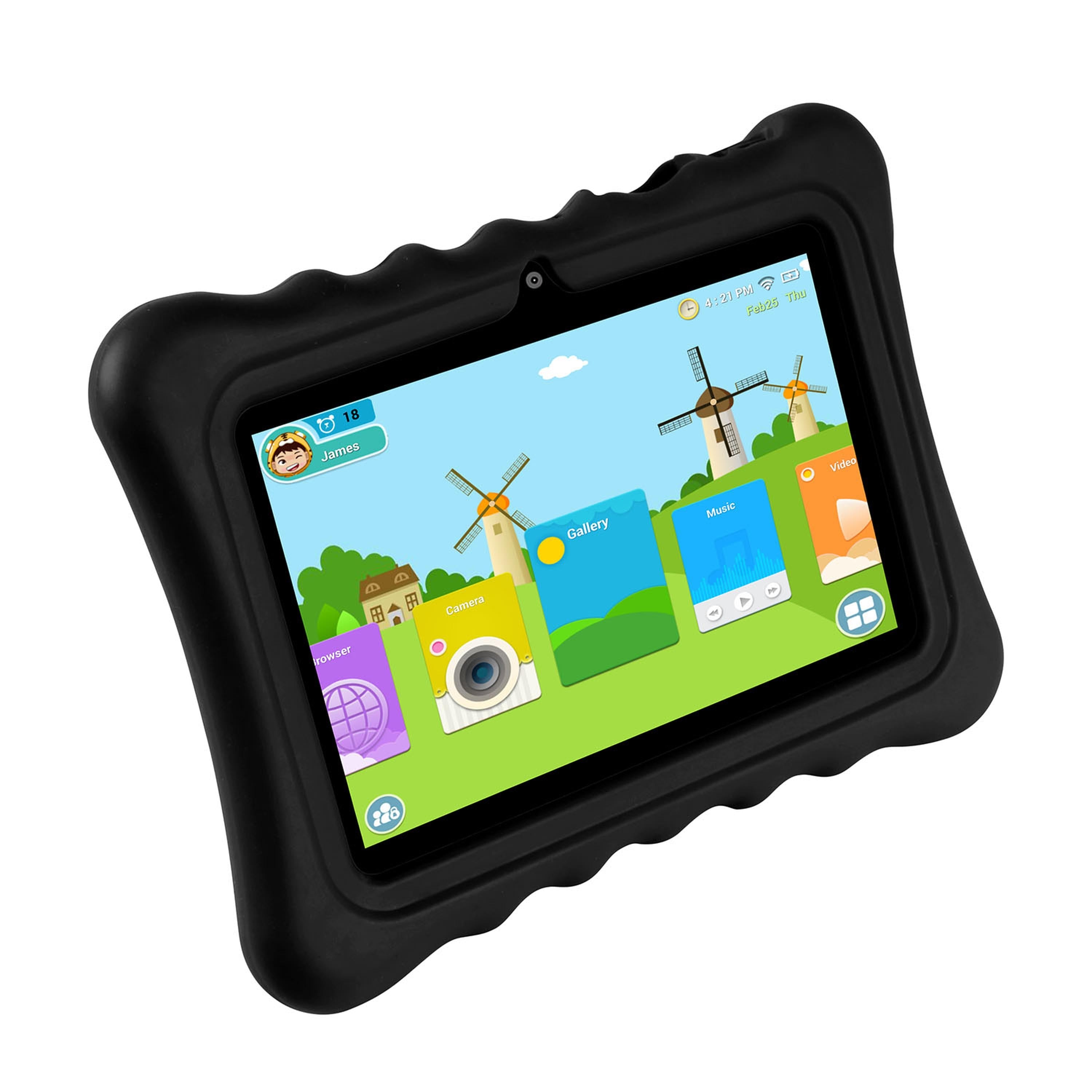 Shock-resistant Silicone Snap-on Case with Stand for 7� Tablets