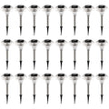 24Packs Solar Garden Lights Outdoor IP44 Waterproof Solar Pathway Lights Color Changing Landscape Lamps 10Hrs Lawn Lighting for Yard Driveway Walkway