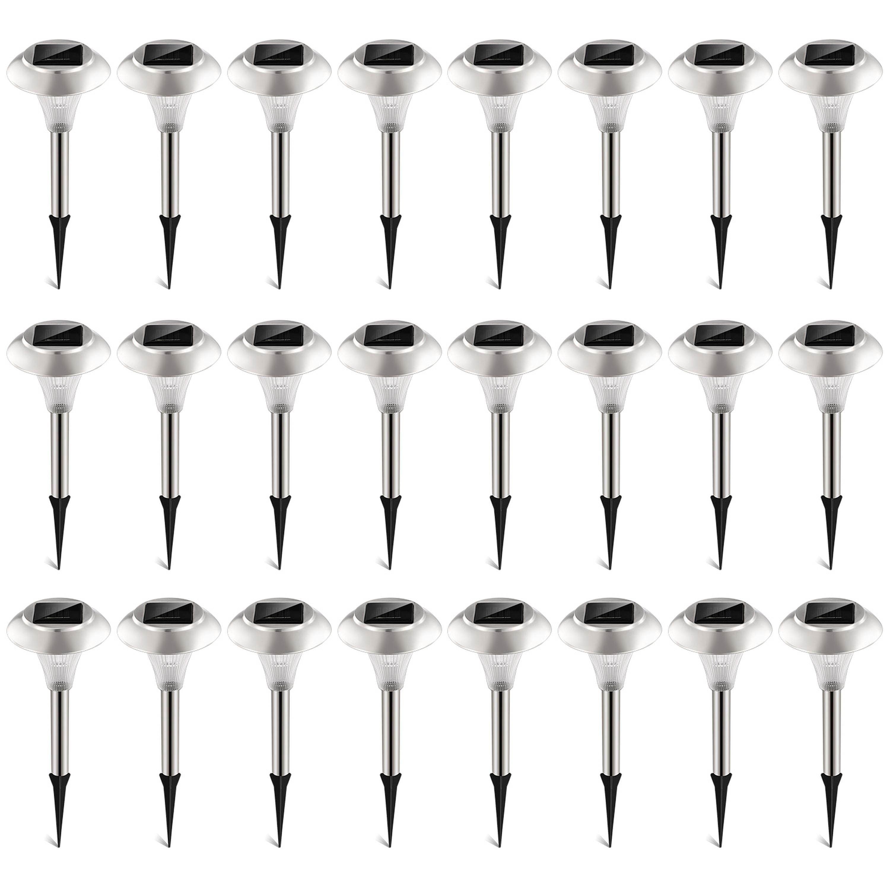 24Packs Solar Garden Lights Outdoor IP44 Waterproof Solar Pathway Lights Color Changing Landscape Lamps 10Hrs Lawn Lighting for Yard Driveway Walkway