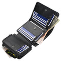 Men�s Leather Wallet ID Card Holder Purse Trifold Clutch Money Zipper with ID Window 14 Credit Card 1 ID Card