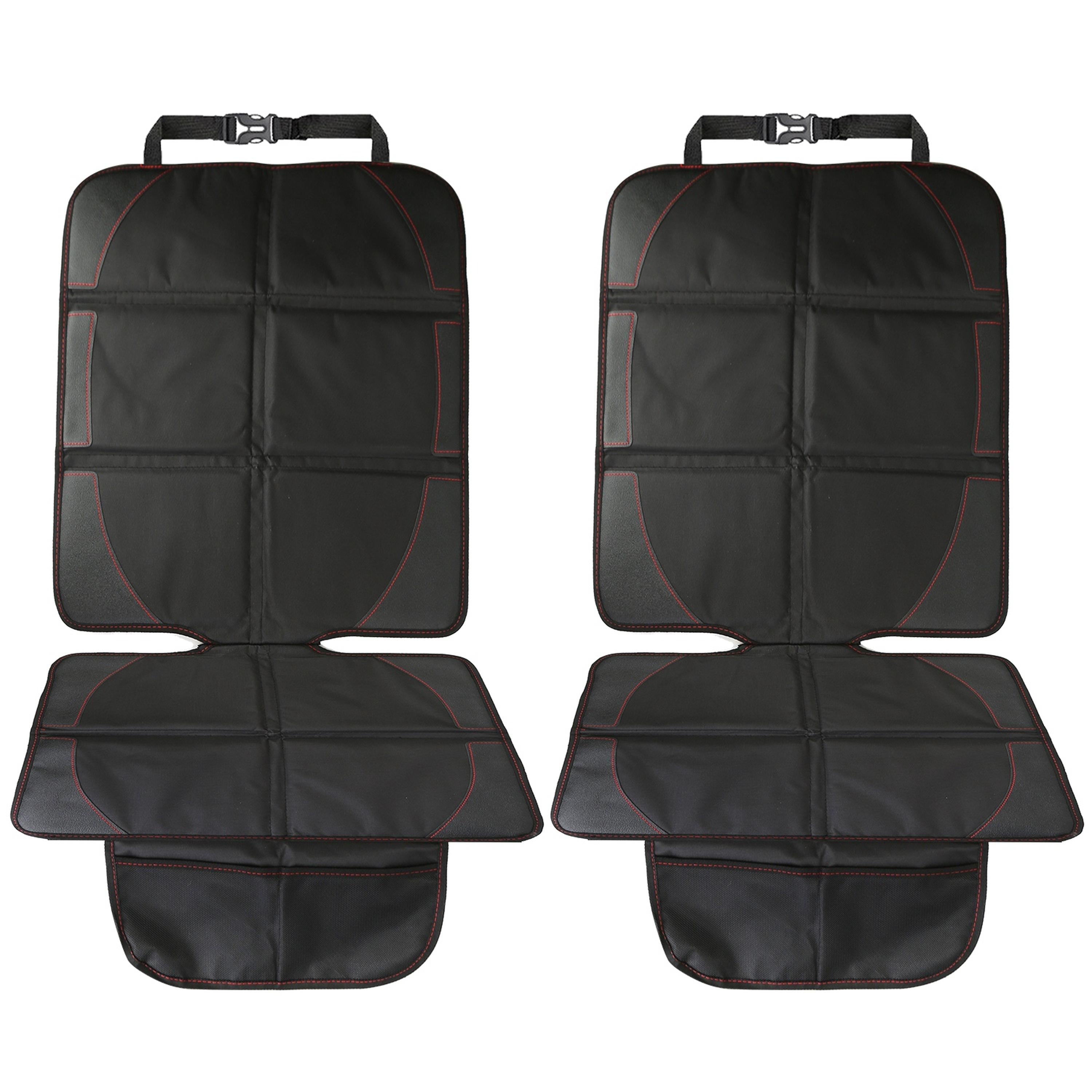 2 Packs Car Seat Protector Cushion Mat Pad with Thick Padding Protector for Child Baby Car Seat Mesh Pockets Non-slip