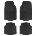 4Pcs Automotive Floor Mats Front and Rear PVC Rubber Floor Mats Heavy Duty Drive Vehicle Car Mats with Trimmable Design Fit Most Cars SUVs Trucks