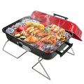 Portable Charcoal Grill Outdoor�Tabletop Grill Small Barbecue Smoker Folding BBQ Grill with Lid for Backyard Camping Picnics Beach