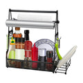 Utensil Caddy Metal Grill Caddy with Paper Towel Holders Utensil Holder for Outdoor Picnic Barbecue Camping Grilling Tools Storage Organizer Barbecue