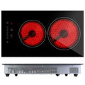 Dual Induction Burners Electric Cooktop, 110V 1900W, Ceramic Stove with Timer