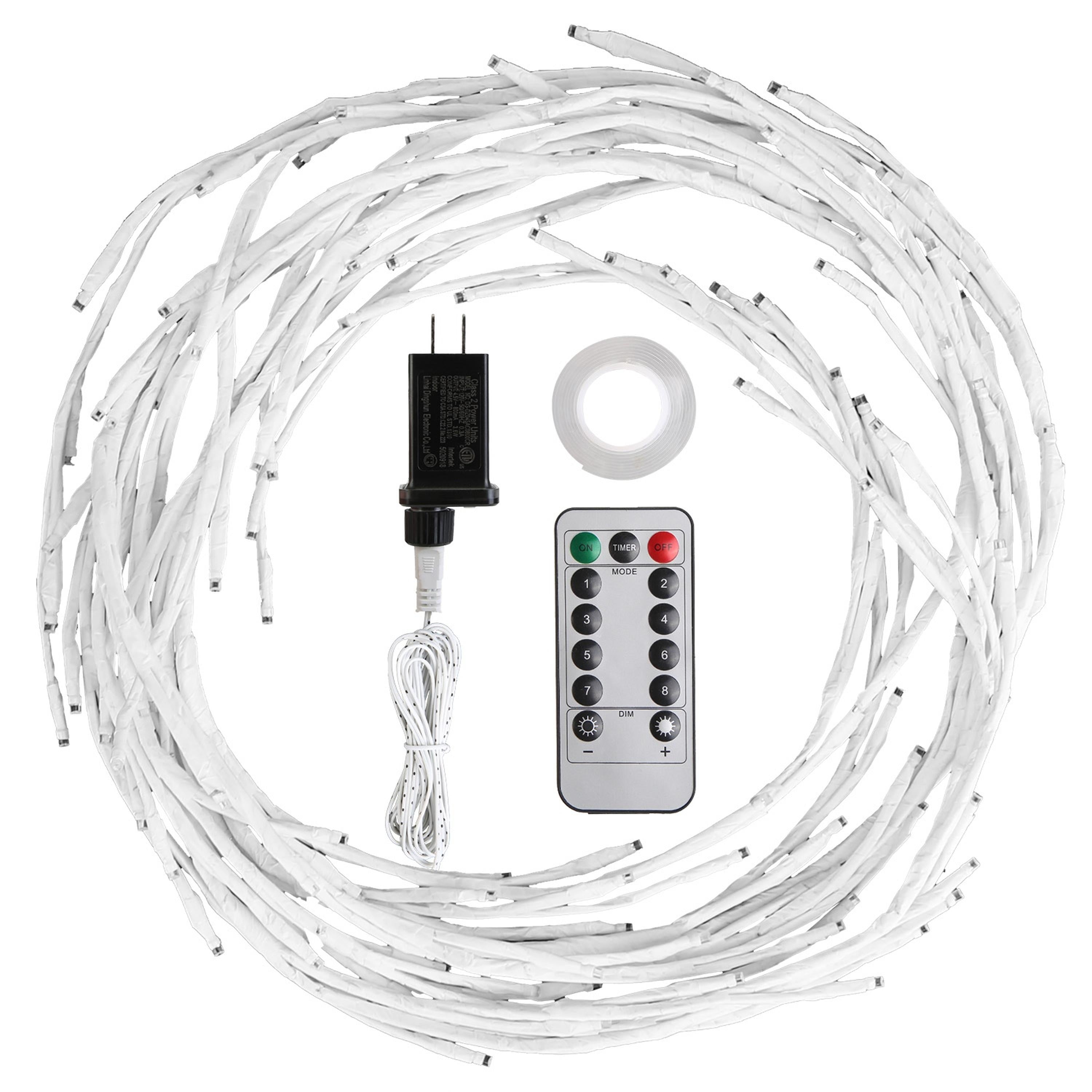 Lighted Birch Garland, 7.87FT, 144 LEDs, 8 Modes, Timer, IP45 Waterproof