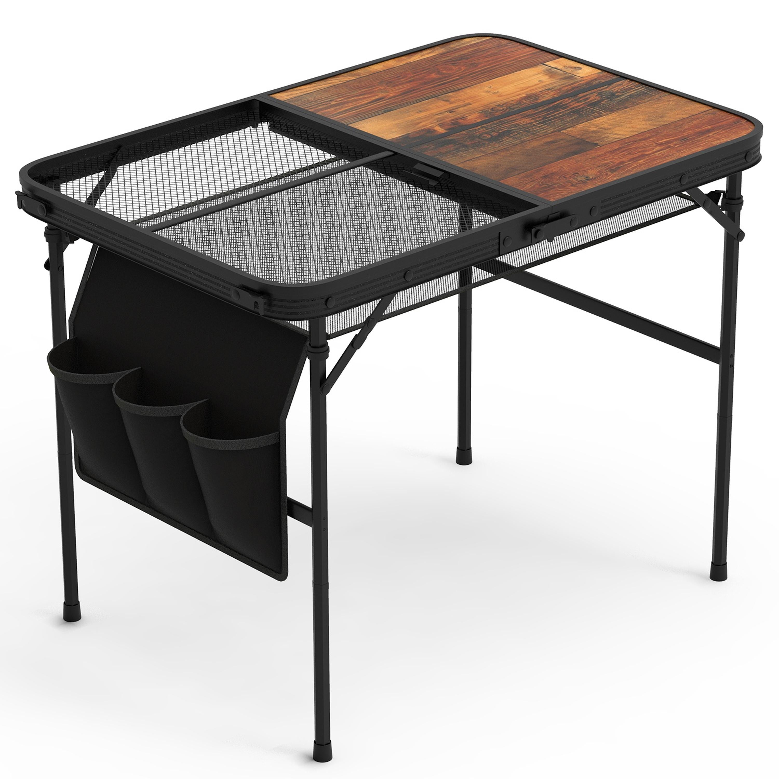 35.43x23.62x26in Foldable Camping Table, Aluminum BBQ Table, Adjustable