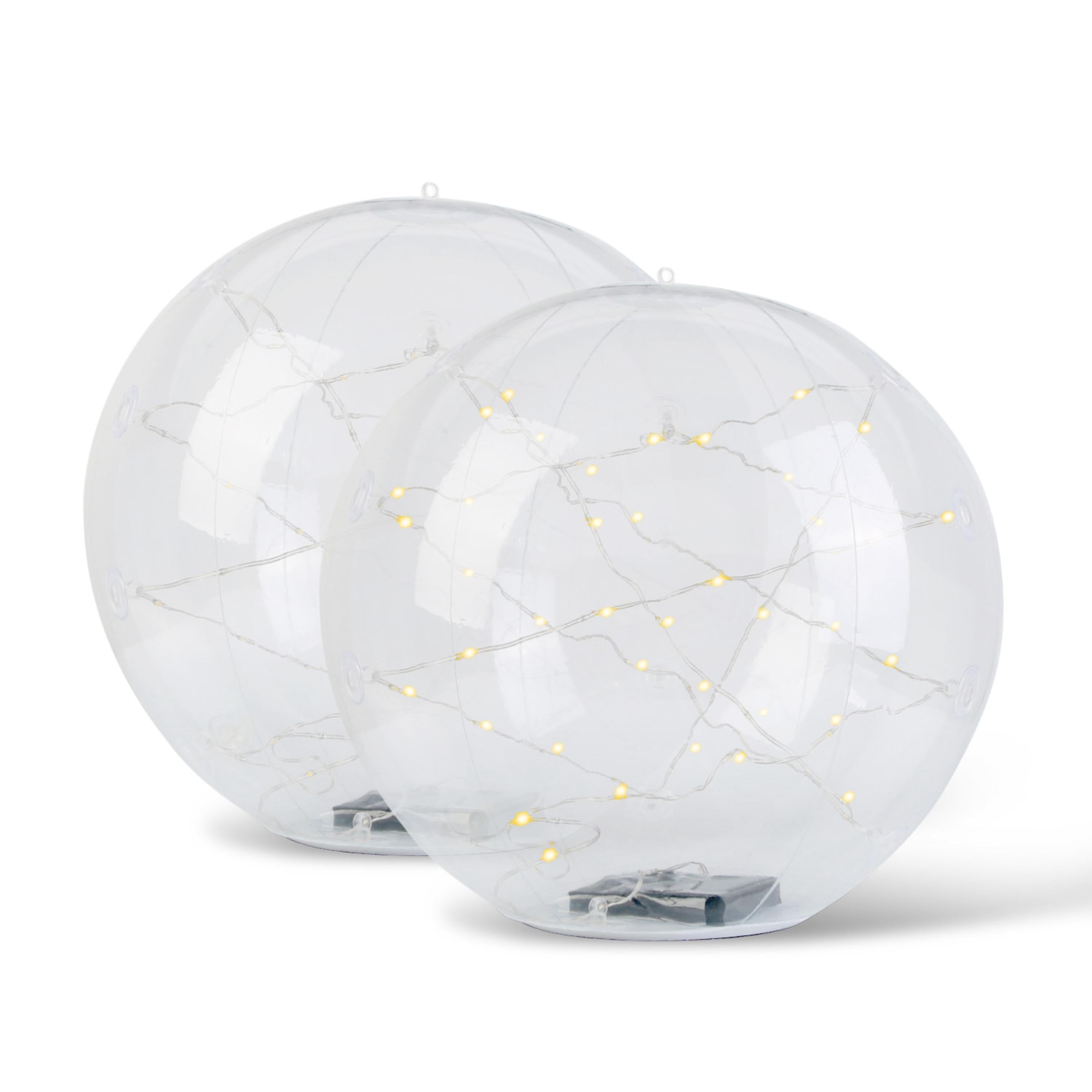 2Pcs 14� Floating Pool Lights Solar Powered IP68 Inflatable LED Balls w/ Remote