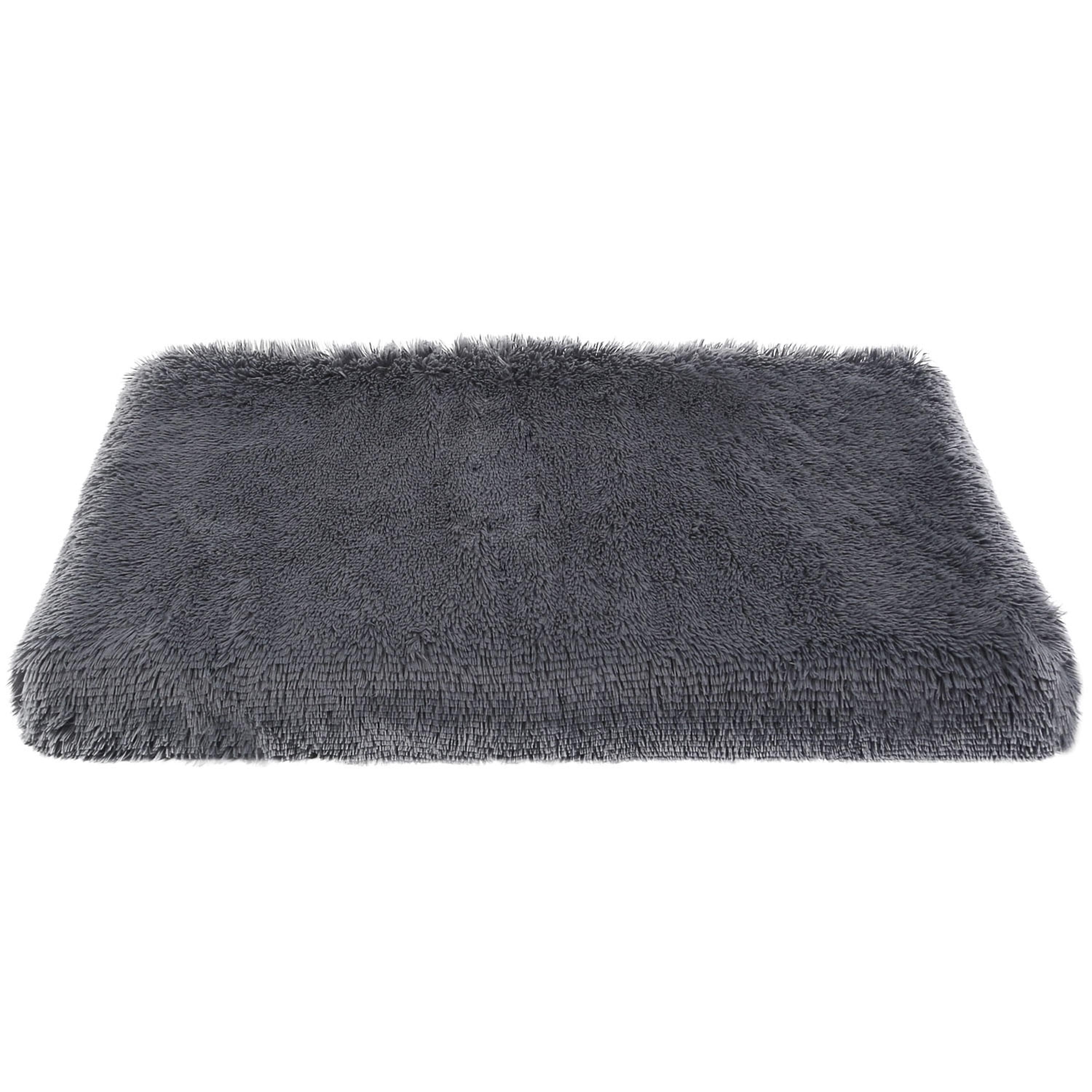 Dog Bed Soft Plush Cushion Cozy Warm Pet Crate Mat Dog Carpet Mattress with Long Plush for S/M Dogs
