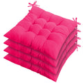 4Pcs Chair Cushions 17.72x17.72x2.37in Tie-On Square Pads for Home & Travel