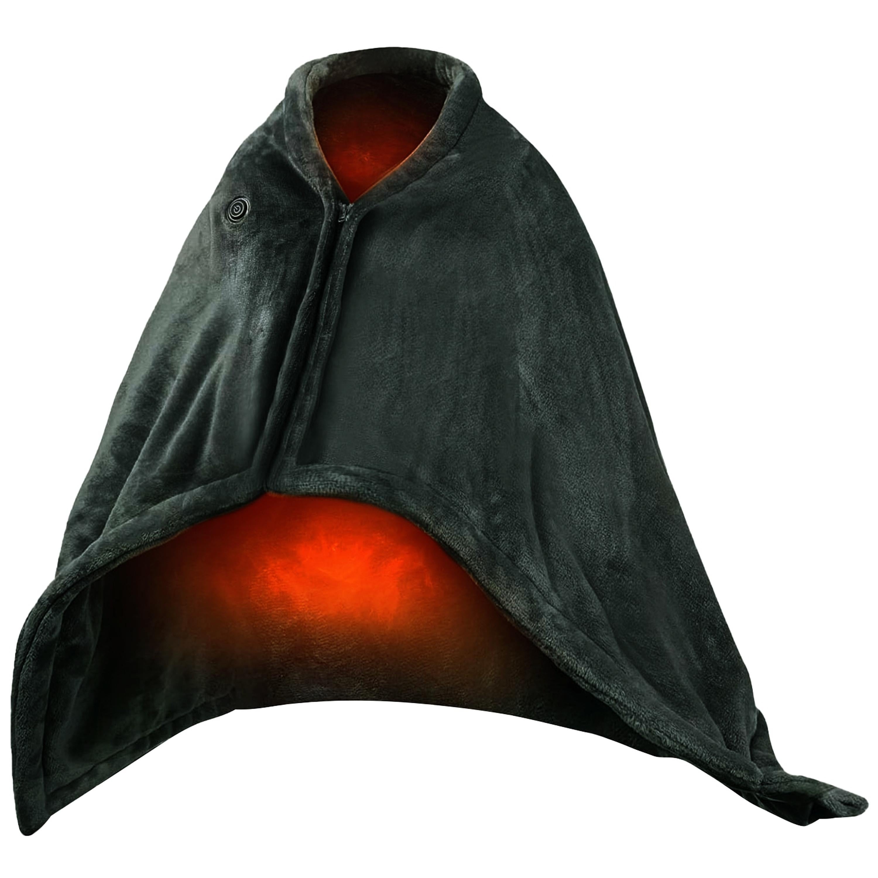 USB Heated Blanket, Electric Poncho Shawl, Washable, 59x31in, for Home/Office
