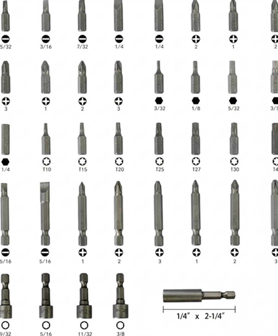 37 Piece Impact Screwdriver Bit Set Nut Driver Torx Phillips Tool Magnetic Drill