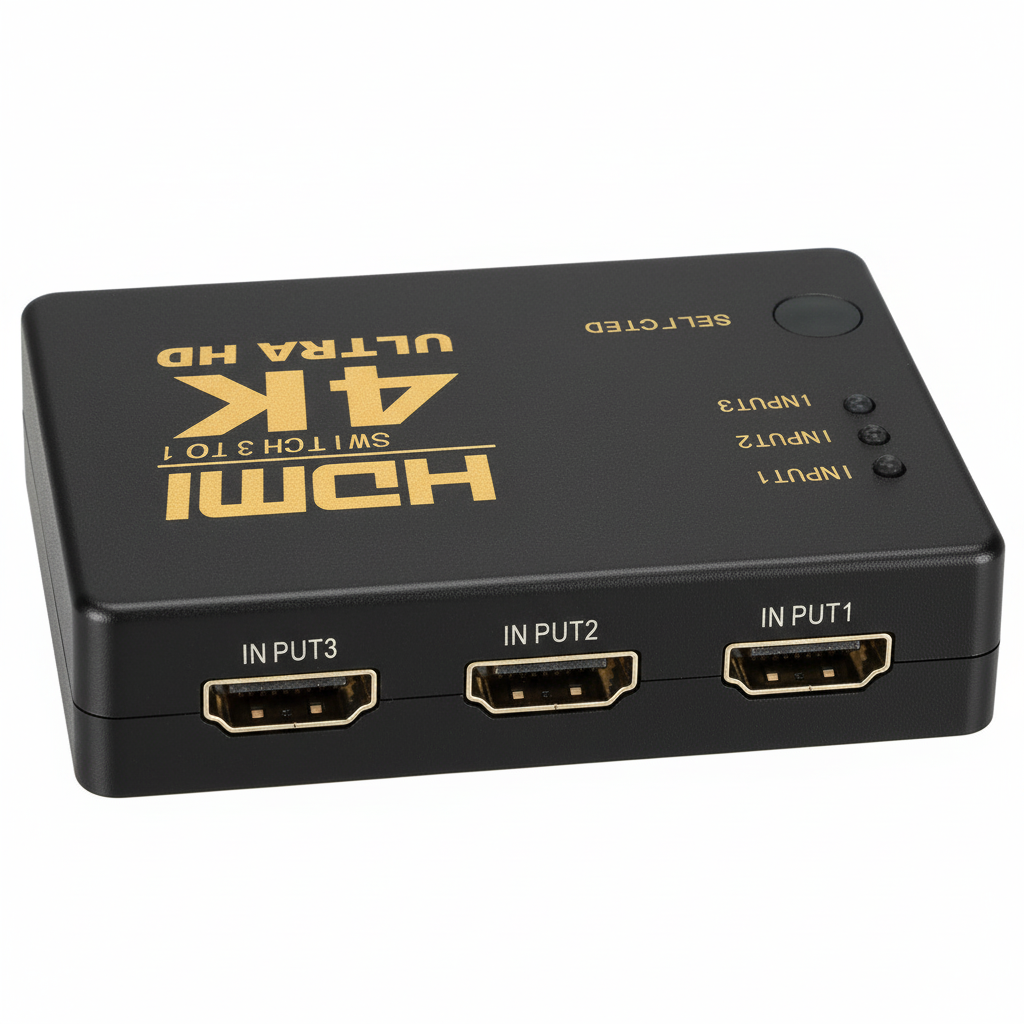 4 Port HDMI 4K Hub Multi Splitter & Amplifier For 3D HDTV 1080P 1X4 1 In 4 Out