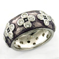 LOAS730 - Rhodium 925 Sterling Silver Ring with Epoxy in Light Amethyst