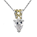 LOAS783 - Reverse Two-Tone 925 Sterling Silver Chain Pendant with AAA Grade CZ in Clear
