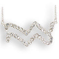 SNK09 - Silver Brass Chain Pendant with Top Grade Crystal in Clear