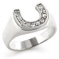 30314 - High-Polished 925 Sterling Silver Ring with AAA Grade CZ in Clear