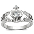 3W229 - Rhodium Brass Ring with AAA Grade CZ in Clear